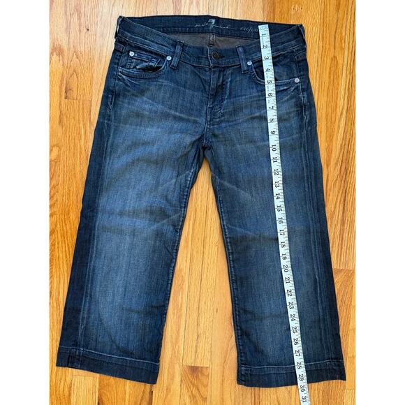 7 FOR ALL MANKIND crop dojo jeans size 27 dark wash cotton - Picture 4 of 10